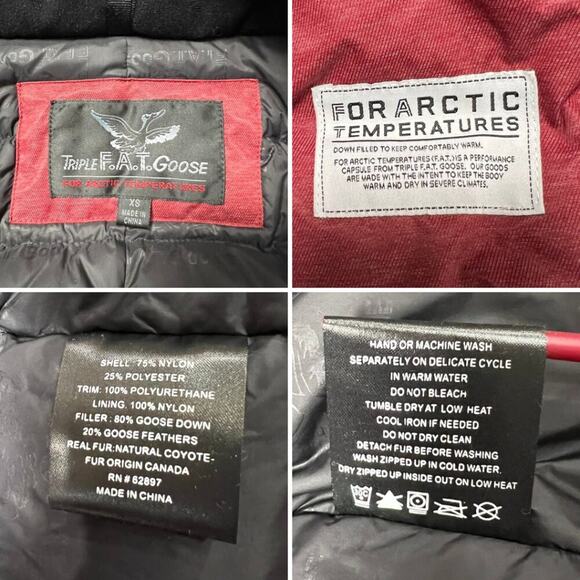 NEW Triple F.A.T. Goose Down Fur Hood Jacket SIZE XS Winter Maroon Coat NWT $550 - Picture 4 of 16